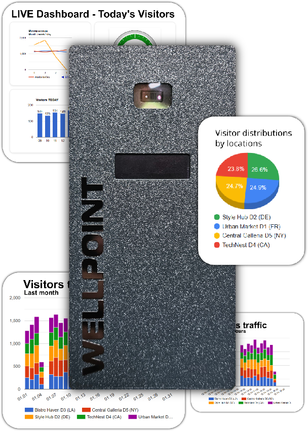 PRO Plan - WELLPOINT People Counter Real-Time Visitor Insights - (People Counter device NOT Included)